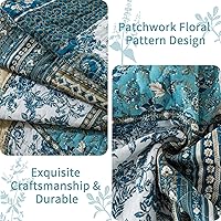 Vista 22 de VAPUTAR Juego de ropa de cama tamaño Queen – 3 piezas, edredón bohemio, colcha reversible ligera para dormitorio de granja (floral)