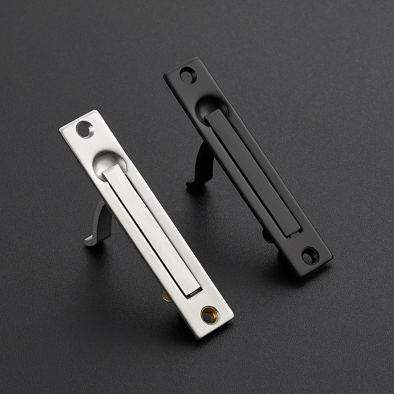 JOY DECOR 1 Pack Matte Black Pocket Door Pull, Solid Flush Edge Handle, Pocket Door Hardware