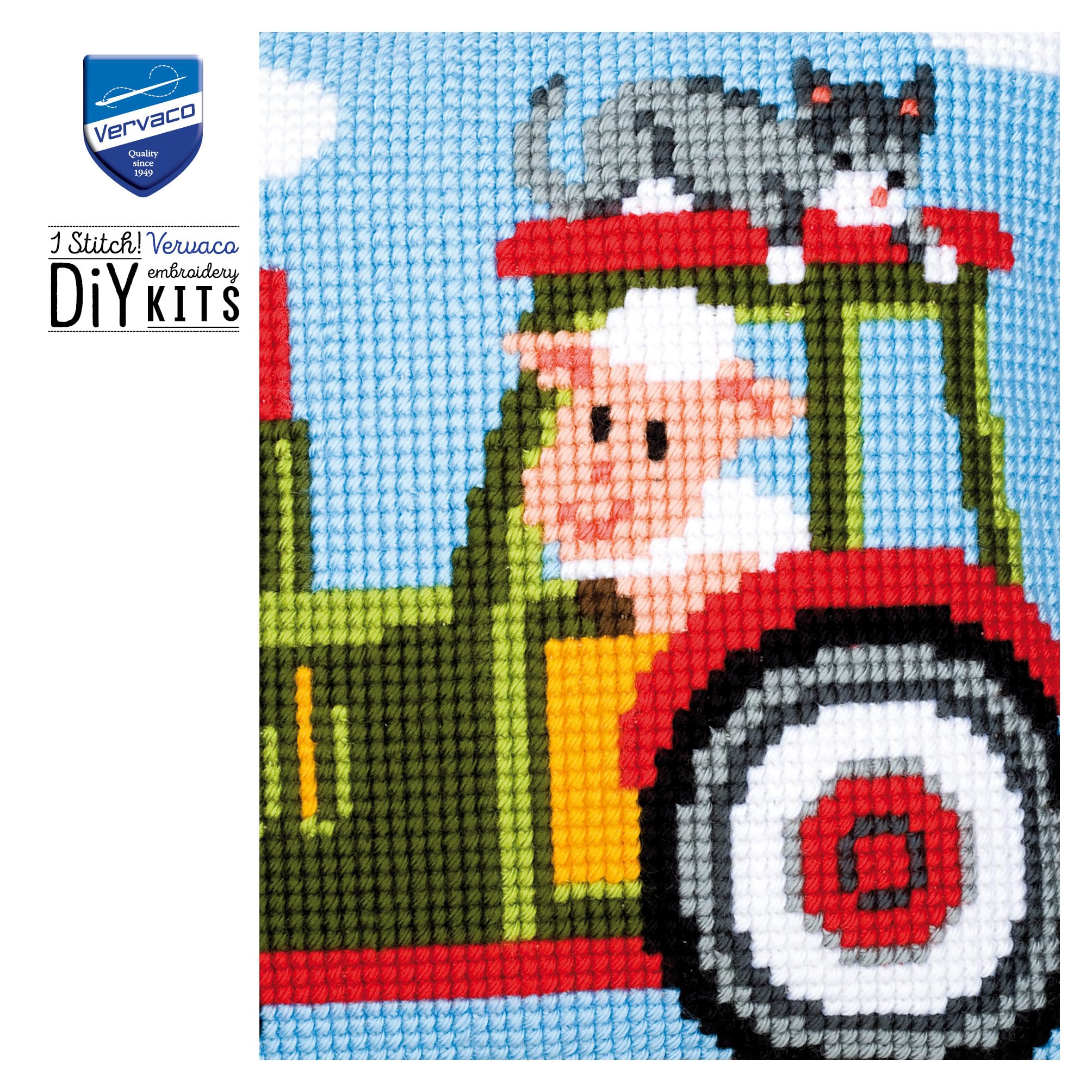 VERVACO Kit Cuscino Punto Croce Uccelli E Fiori Set Ricamo Principianti Cuscini Gobelin Decorativi ca. 40 x 40 cm Accessori per Lavoretti Creativi DIY Casa Decor Hobby Adulti Cross Stitch