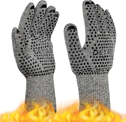Miniatura 7 de DEYAN Guantes de barbacoa  Guantes de horno resistentes al calor, guantes de horno antideslizantes de silicona para cocina, guantes de cocina al