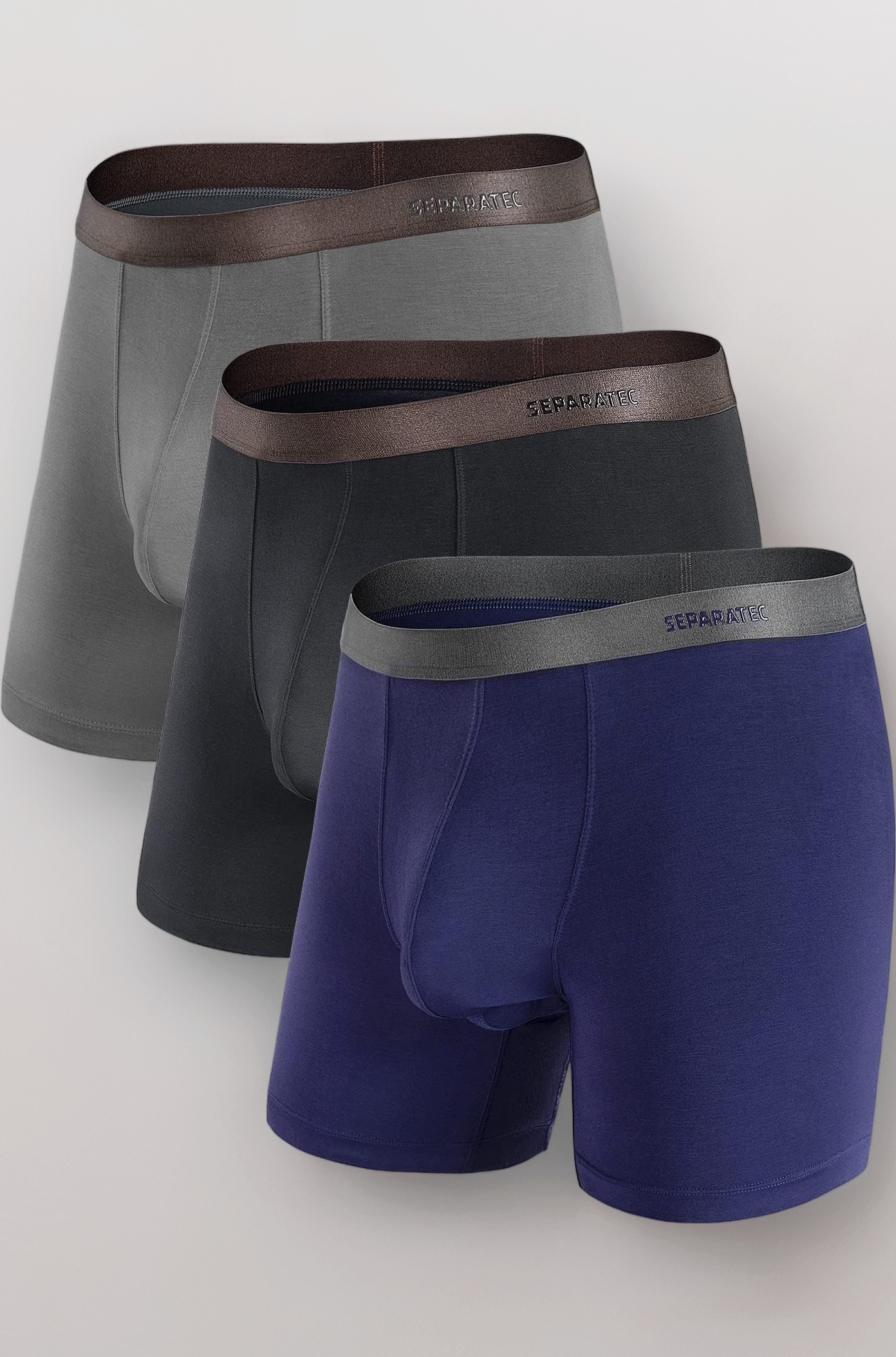 Bamboo Men's Underwear Classic Soft Breathable Boxer Briefs with Dual Pouch Design, Assorted Color Multipacks