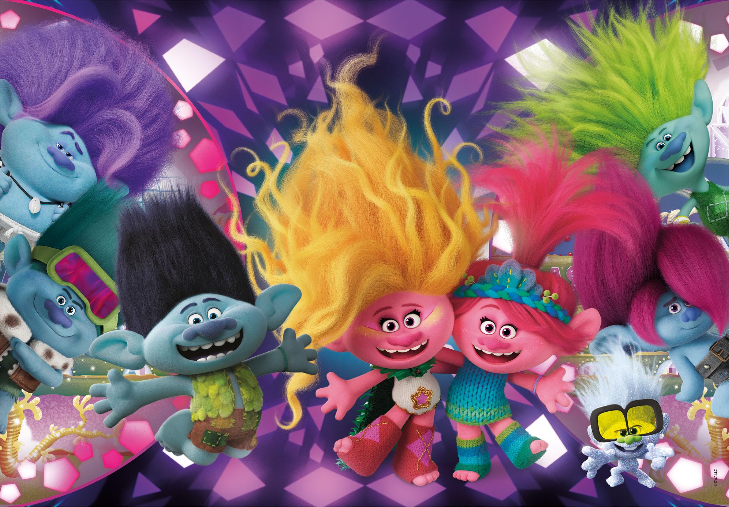 Clementoni - 20191 - Supercolor Brilliant Puzzle - Trolls 3-104 Pieces, Jigsaw Puzzle For Kids Age 6, Puzzle Cartoon, Made In Italy - Image 2