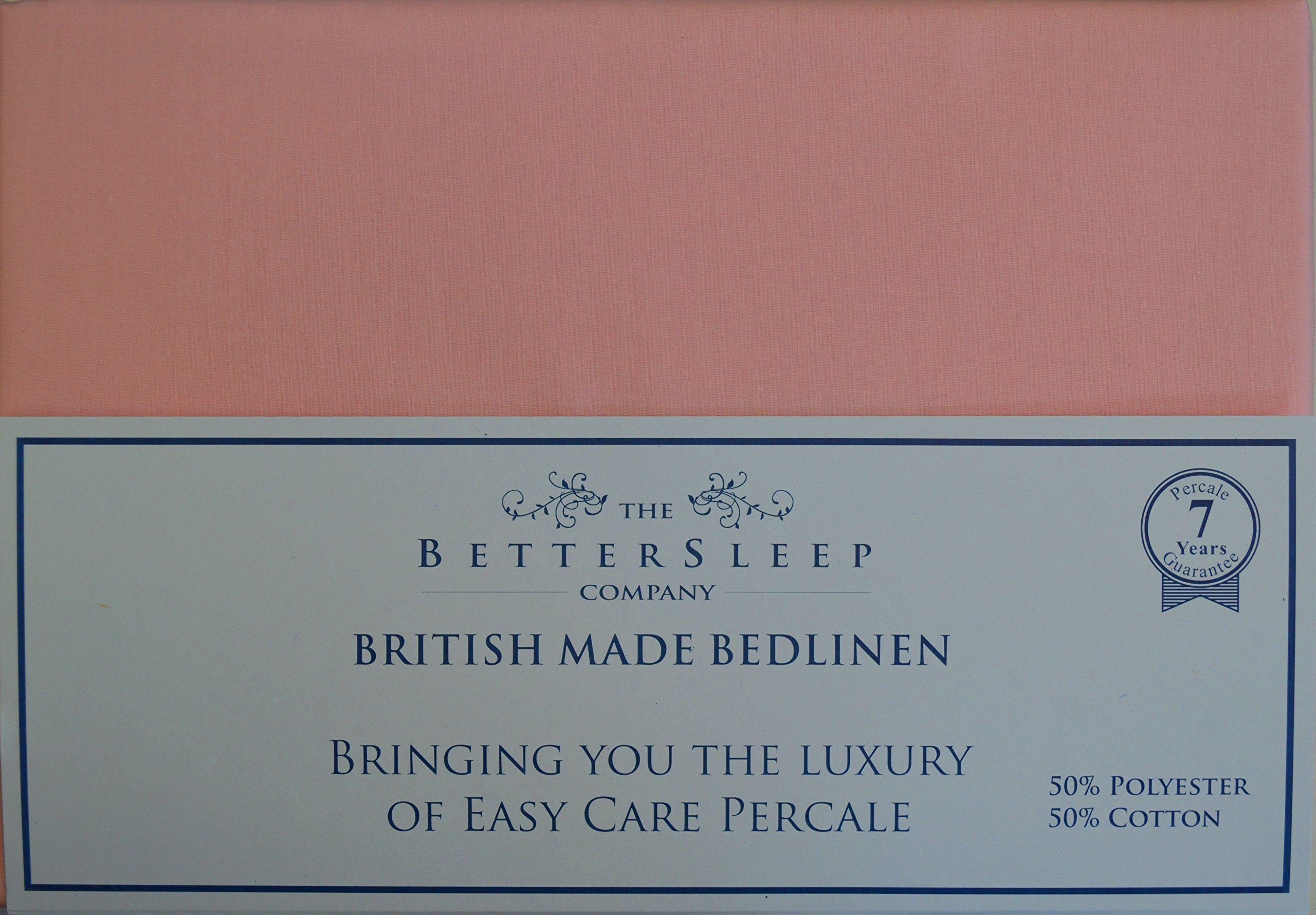 The Bettersleep Company Extra Long Fitted Sheet 3'0"x6'6" Electric Adjustable Bed 200tc Cotton Blend Percale Fully Elasticated (Pink)