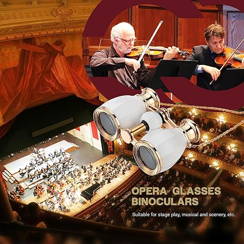 Miniatura 9 de ESSLNB Lentes de ópera para mujeres y adultos, de 1.18 x 1.18 pulgadas, binoculares compactos para teatro y conciertos, binoculares antiguos con