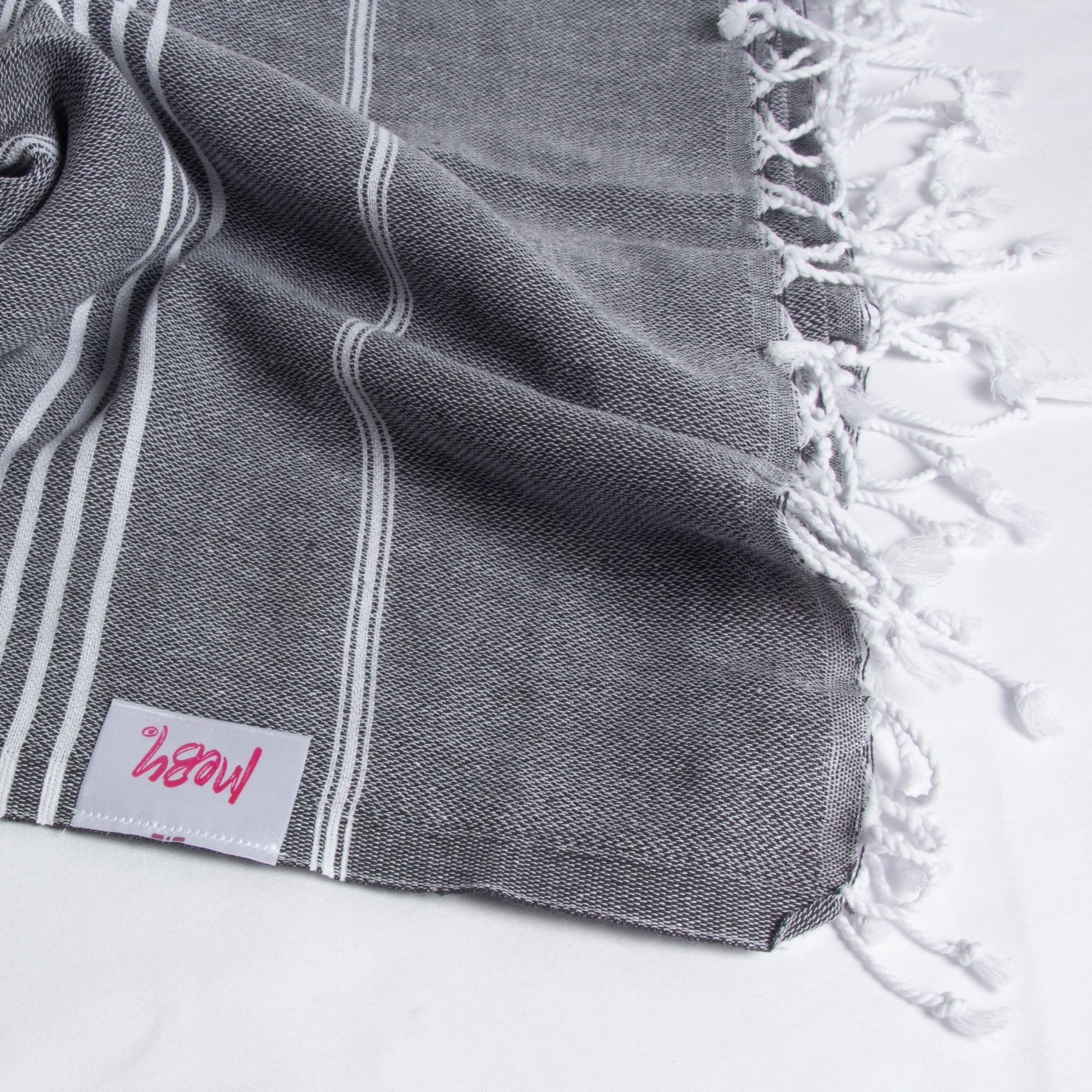 MEBY XXL Sauna Towel (100 x 200 cm) Beach Towel, Bath Towel, Turkish Hammam Towel, Hand Towel, 100% Cotton (Anthracite Grey) - Image 3