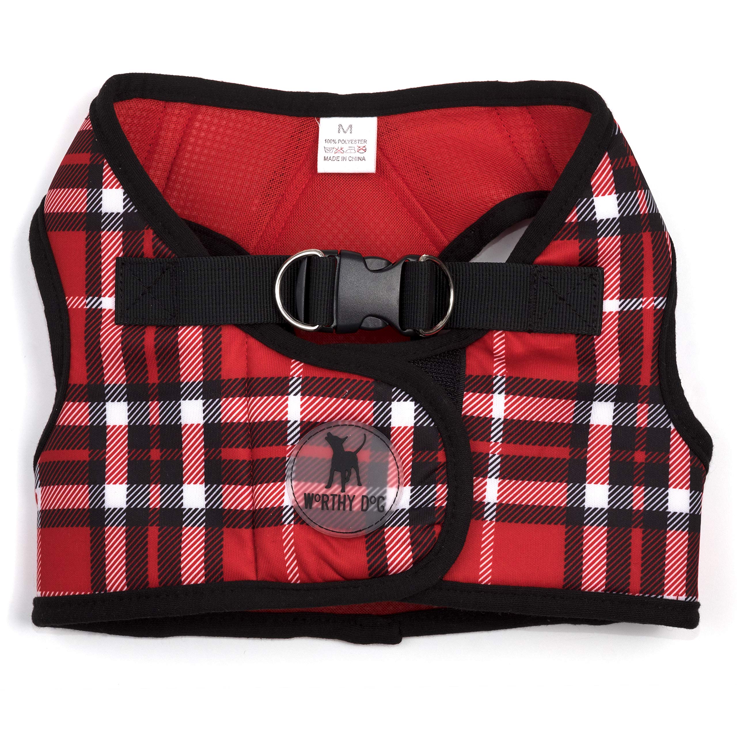 The Worthy Dog 21858-4135MD Printed Sidekick Pet Harness, Red, Medium