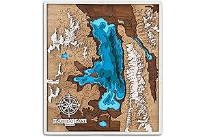 Personalized Wood Map Lake Pictures Wall Decor Custom Anniversary Gifts