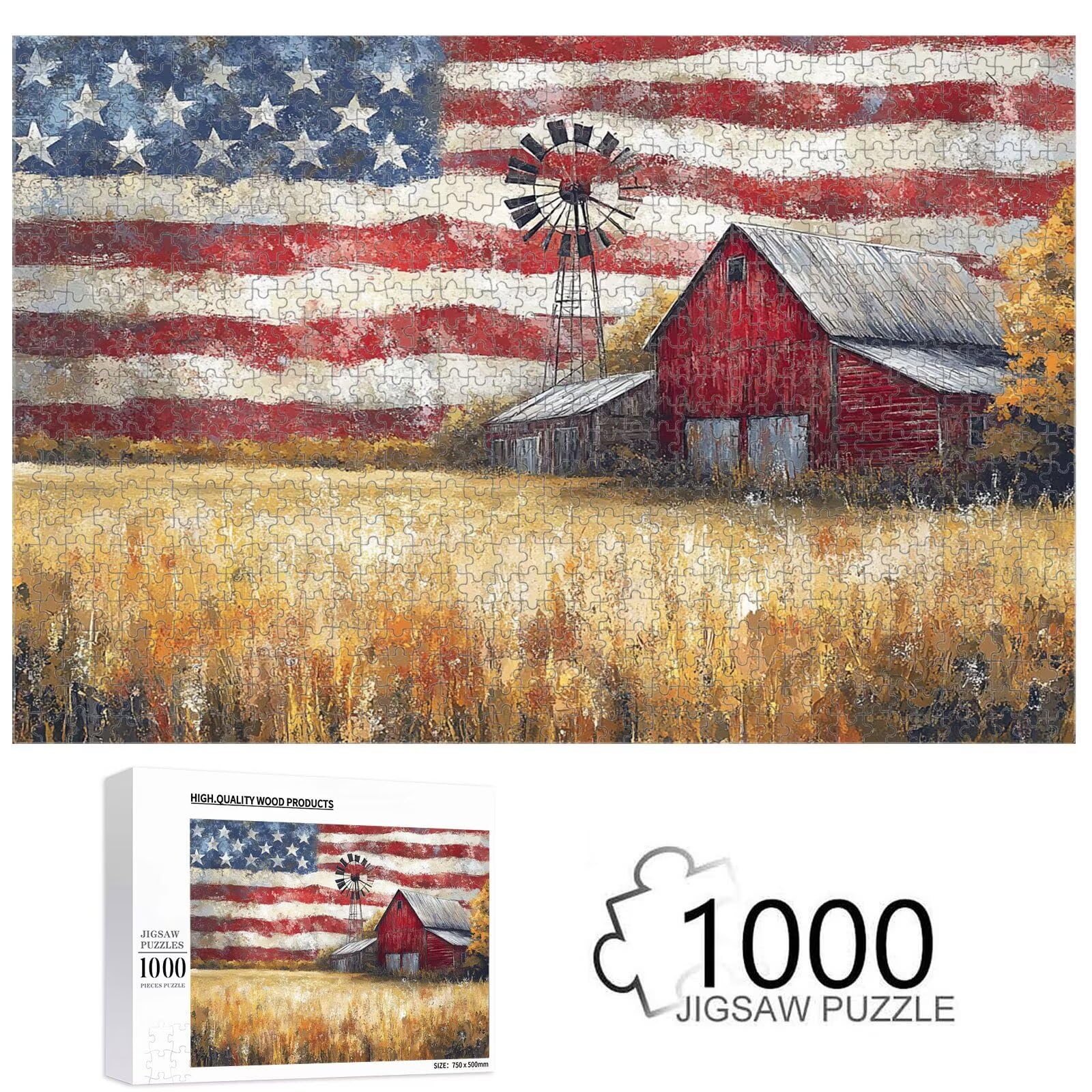 Puzzle 3000 Teile für Erwachsene, Bauernhof & Landschaft Holzpuzzle, 1T#61
