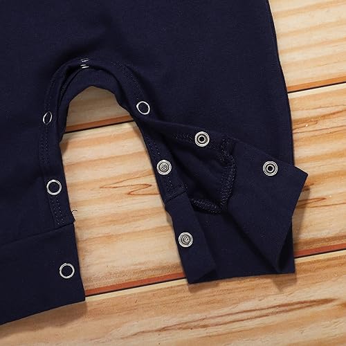 Miniatura 6 de Enterizo para bebé recién nacido conjunto de ropa de 3 piezas con estampado de letras y gorroguantes