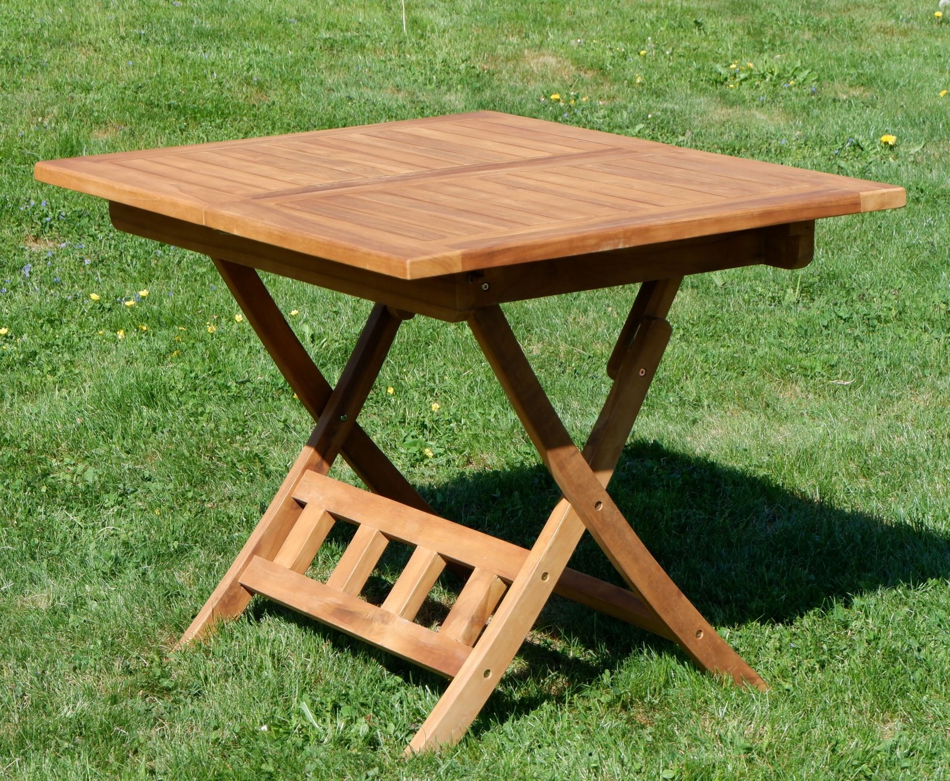 ASS ALEOS. echt Teak Holz Ausziehtisch 100-140 x 80cm klappbar Holztisch Klapptisch Gartentisch Tisch Aves-AUSZIEH Teakholz