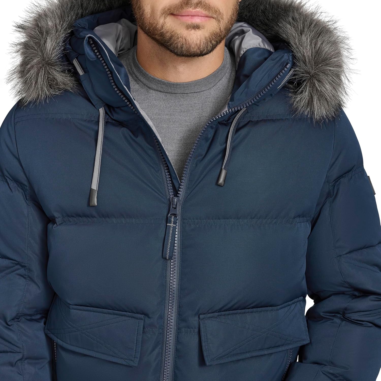 Andrew Marc Men's Outerwear Lithgow Bomber With Removable Faux Fur Hood - Image 4