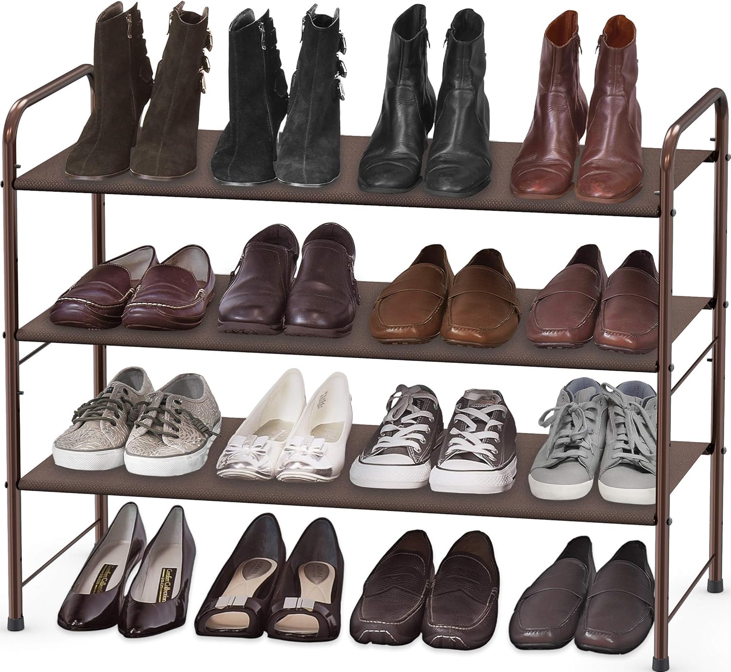 Simple Houseware 3-Tier Shoe Rack Storage Organizer 12-Pair / 20-Pair, Bronze : Home & Kitchen