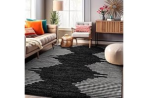 Rugshop Bohemian Black And White Area Rug 8x10 For Living Room