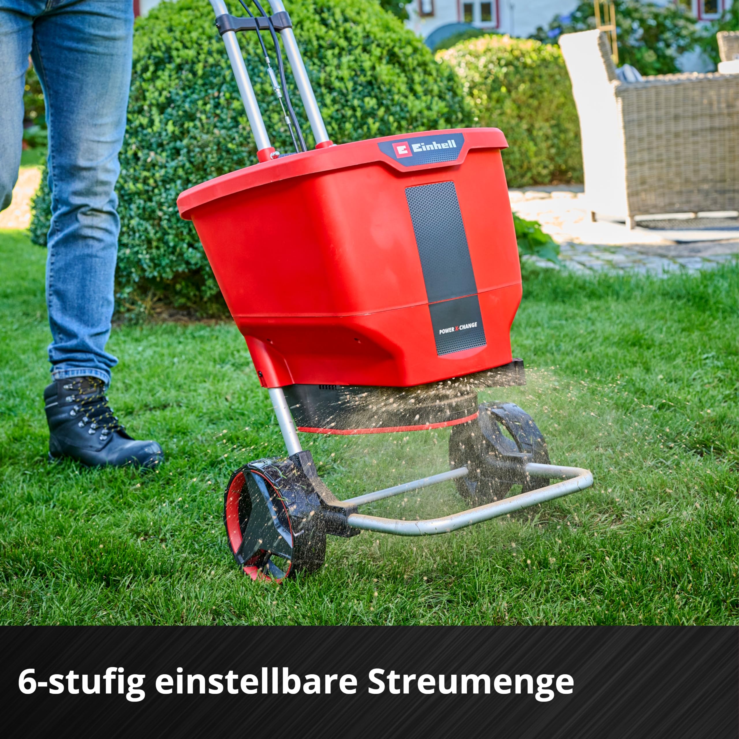 Einhell Akku-Streuwagen GE-SR 18/22 Li-Solo Power X-Change (18 V, 22 L, max. 6 m Streubreite, 6-stufige Streugeschwindigkeit, 6-stufige Streumengenregulierung, ohne Akku)