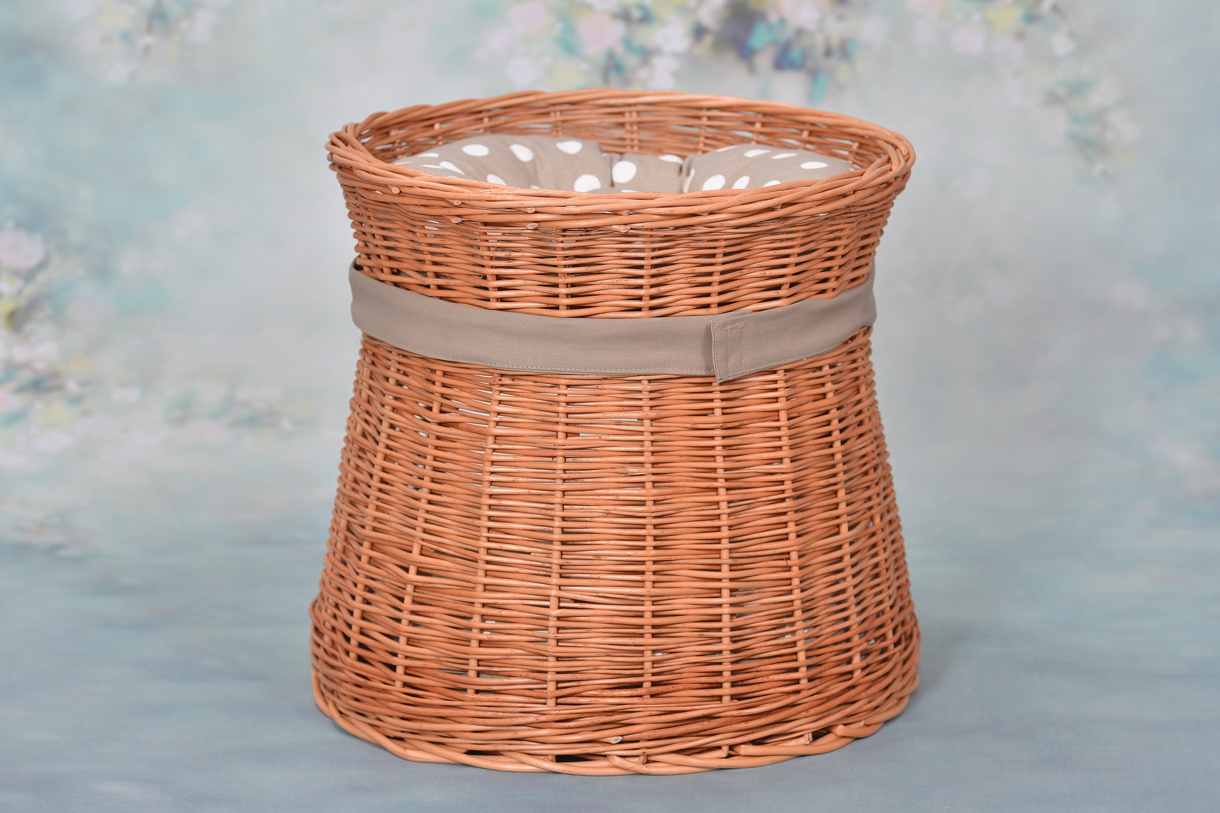 e-wicker24 Cuccia Gatto Vimini a 2 piani Naturale Cuccia Gato Interno Cesta per Cani Fatto a Mano Letto per Cani Lettini per Cane con 2 Morbidi Cuscini Letto per Animali