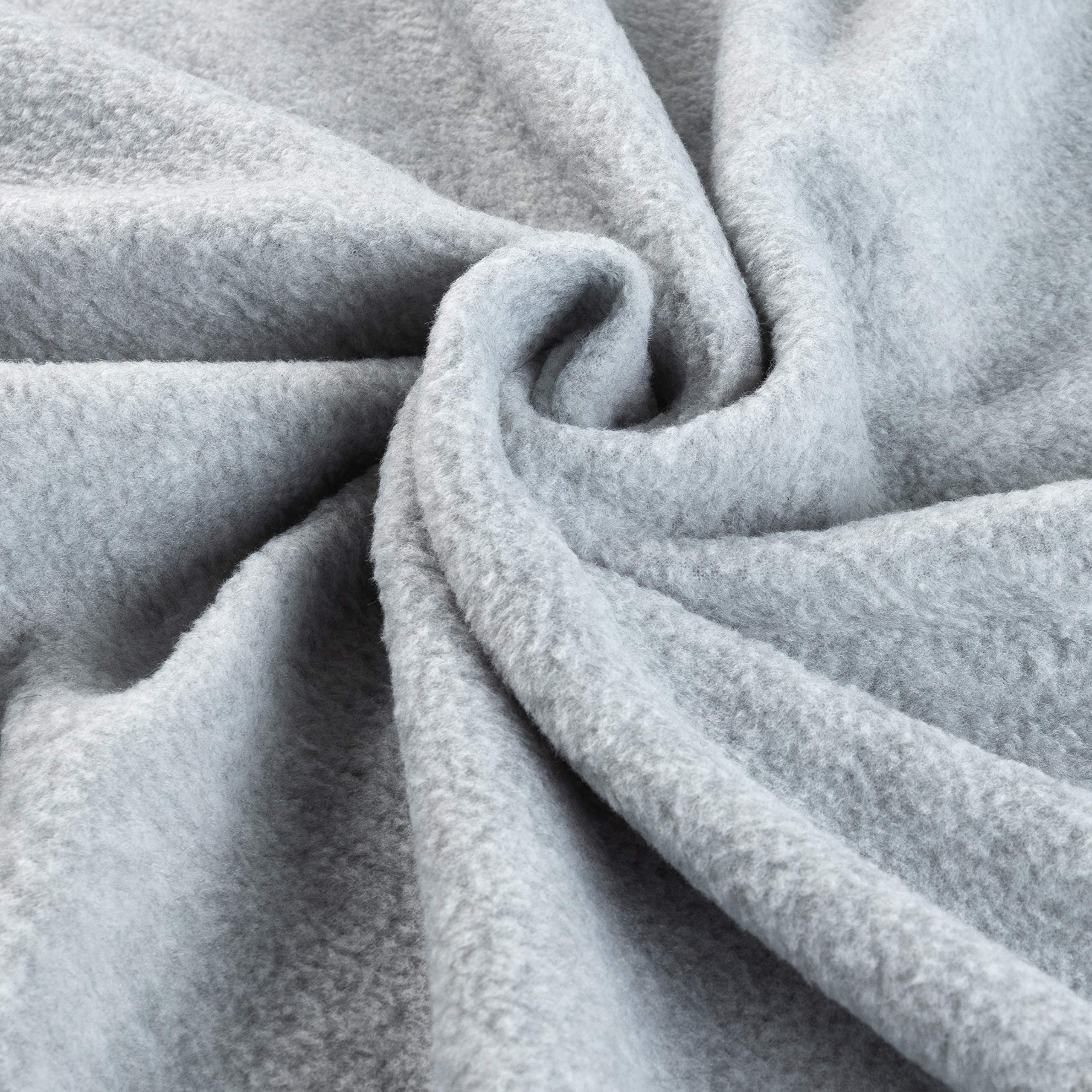 Anti Pill Fleece Solids Heather Grey, Fabric by the Yard - Image 3