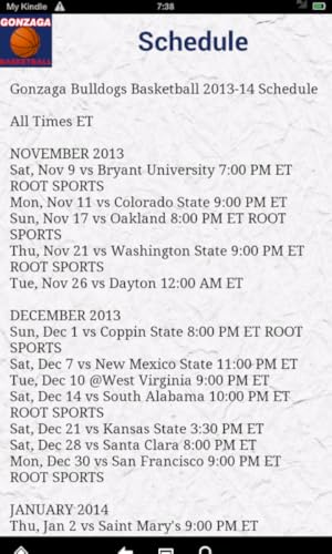 Gonzaga Basketball News(Kindle Tablet Edition)