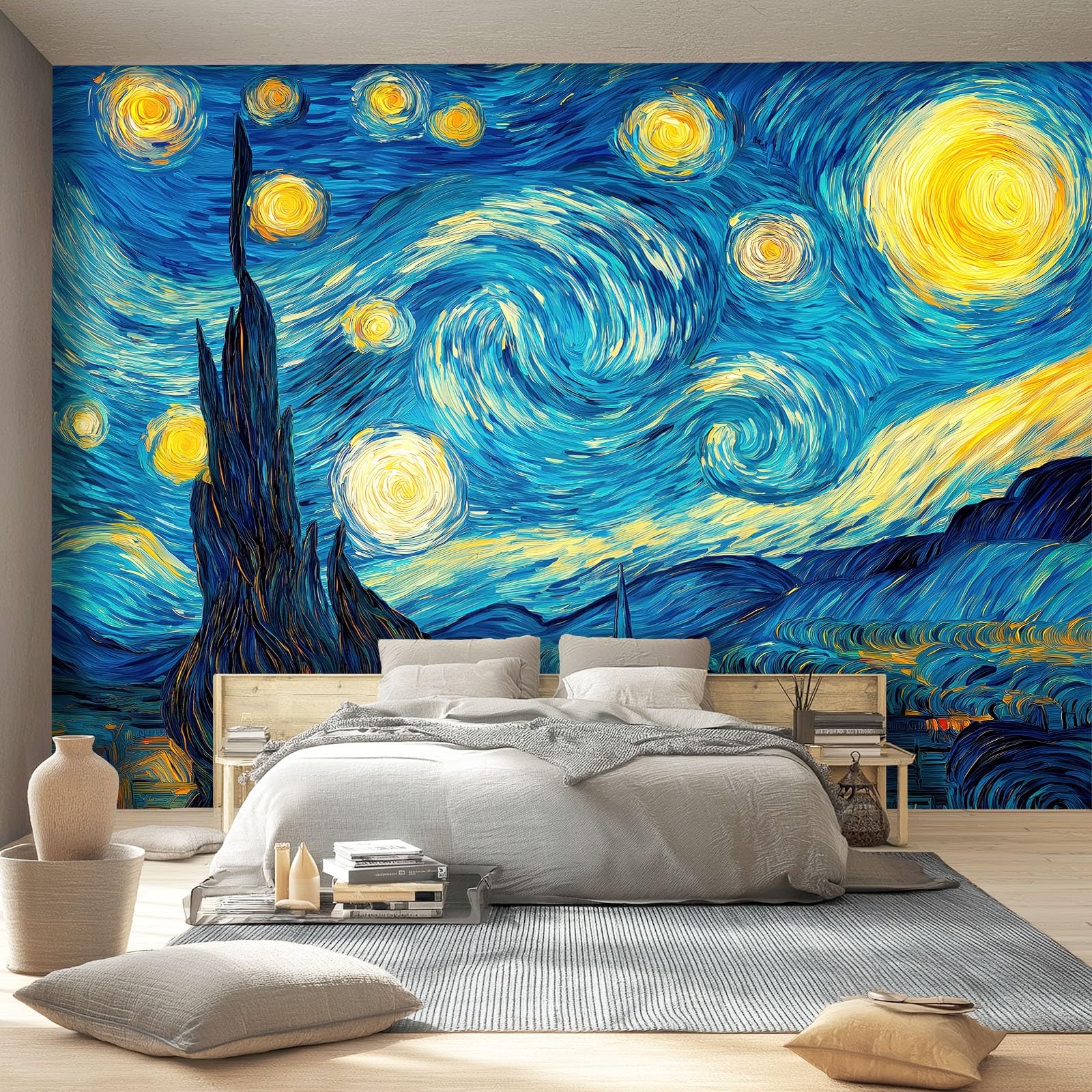 Fototapeta Nowoczesny Styl Sztuka Fotograficzna Fototapeta Do Sypialni Pokój Dziecięcy, 300 x 210 cm Dekoracja Ścienna Tapeta Artystyczna, Mgławica Niebieska Wieś