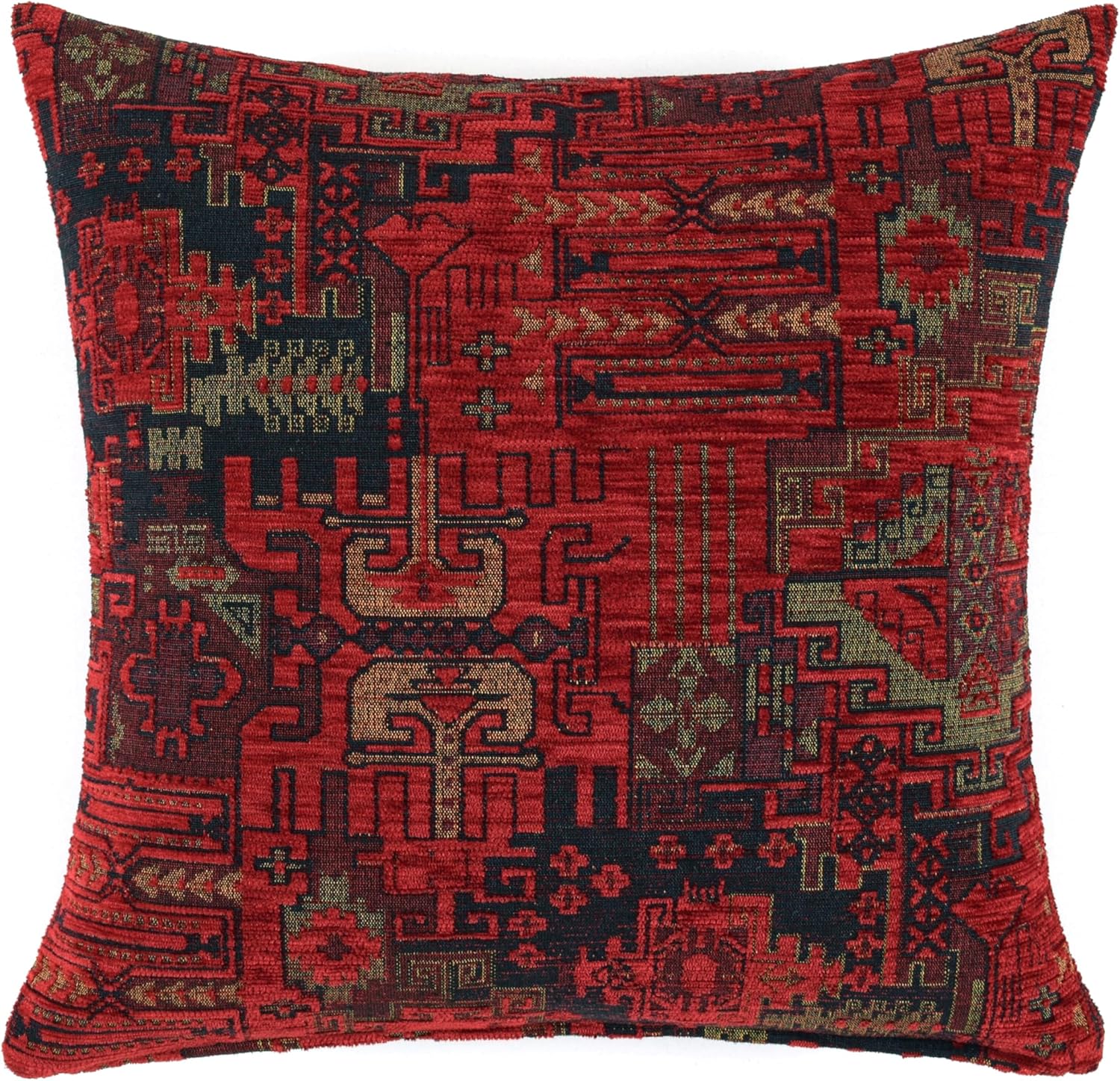 Kilim Style Pillow Cover Turkish Southwestern Navajo Bohemian Moroccan Boho Oriental Ethnic Mexican Kilim Rug Carpet Pattern Decorative Throw Cushion Pillow Case 22x22 Inch
