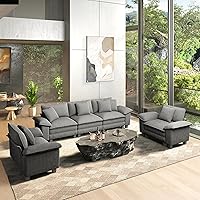 Vista 17 de HERA'S HOUSE Juego de sofás seccionales modulares de 3 piezas, juego de sofá de gran tamaño con sofás de dos plazas y sillón, cómodos sofás nube