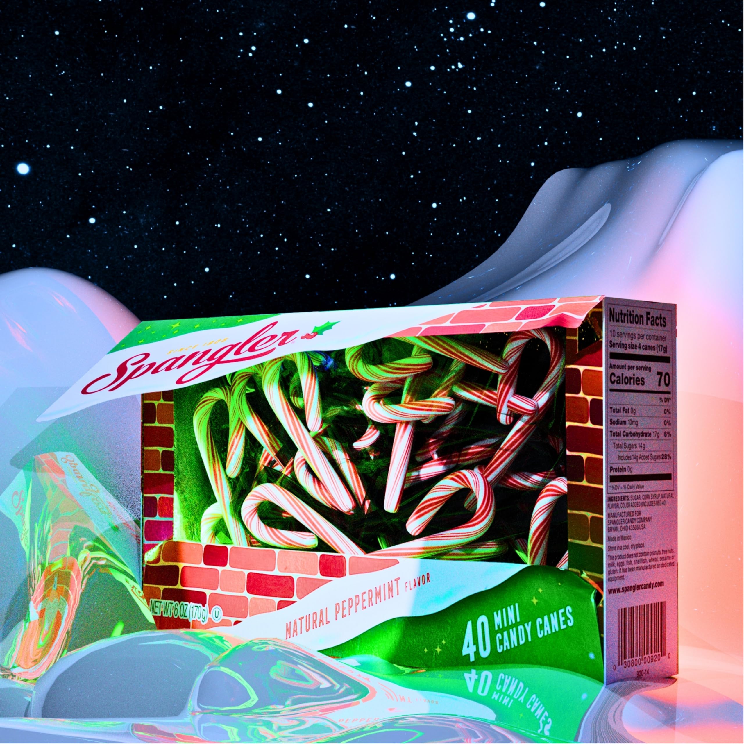 Candy Cane Spangler Bastones de Caramelo Dulce Comestibles Menta 40 mini