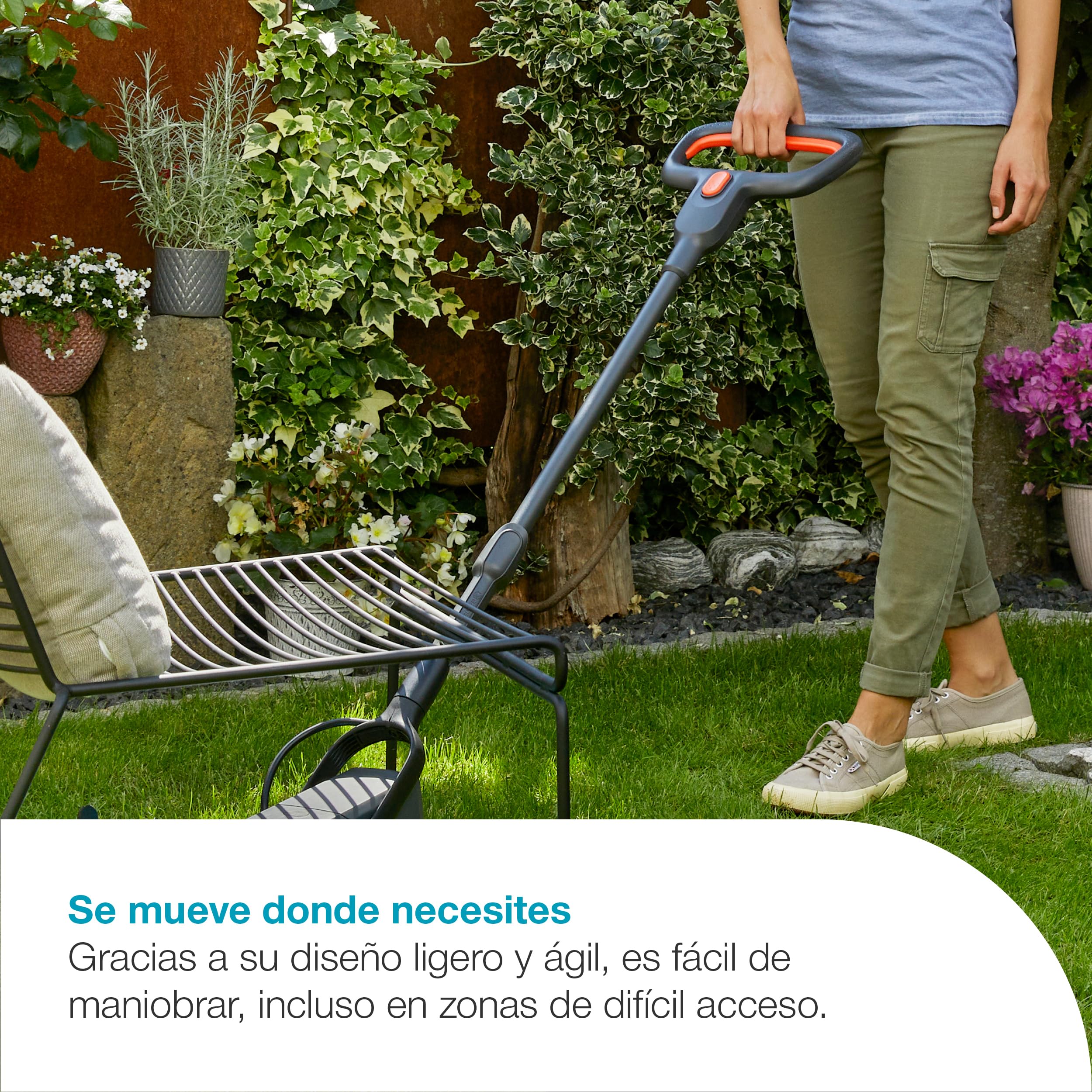 Gardena Set listo para usar cortacésped a Batería 22/18V P4A: Pequeño, Ligero, Cuchilla de mulching, Céspedes de hasta 50 m², Sin cable (14620-20)