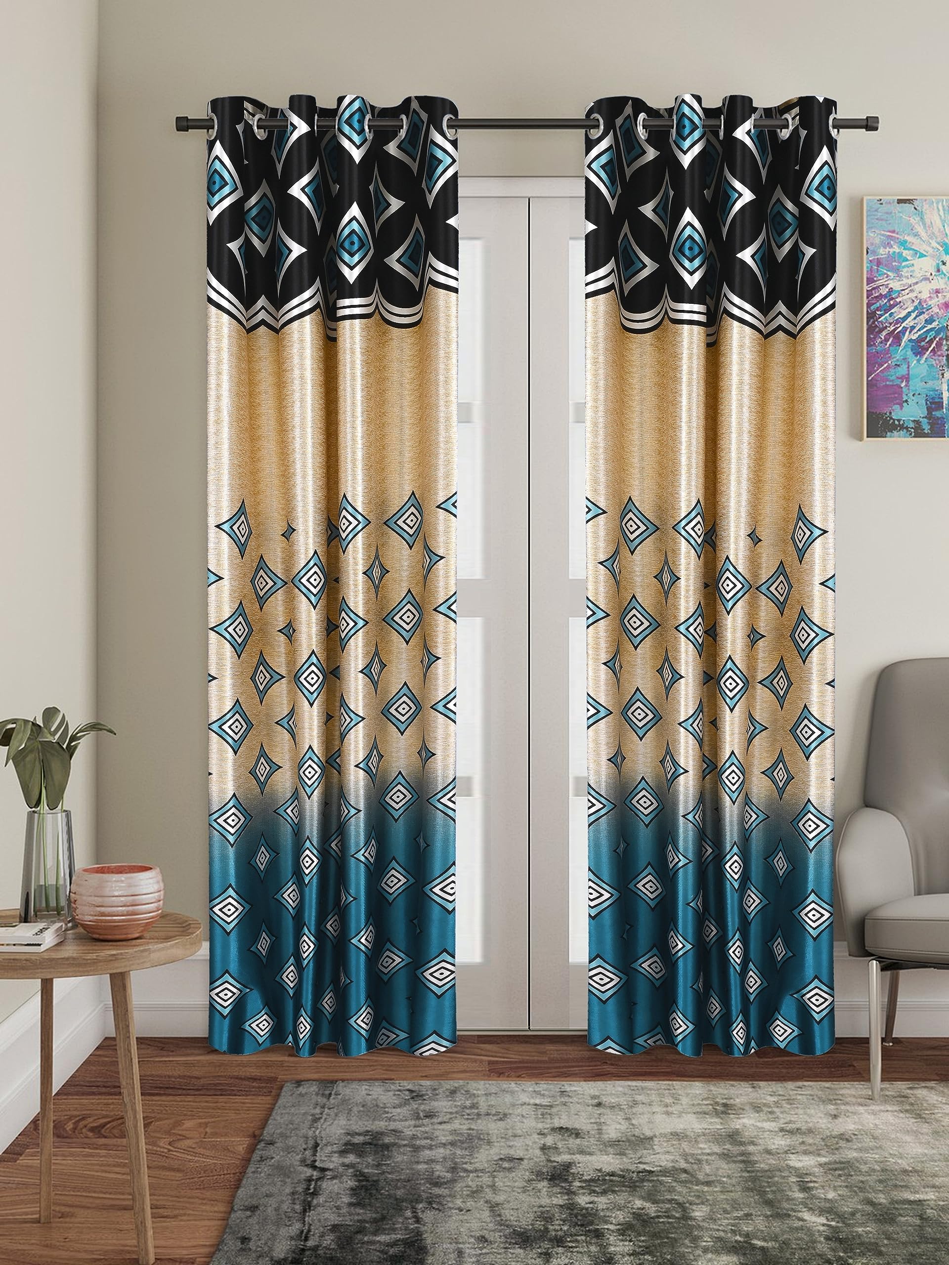 Amazon Brand - Solimo Metallic Mischief Polyester Long Door Curtains (Pack of 2, 9 feet), Gold (B0C7CHY5GL) Amazon Price History, Amazon Price Tracker