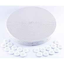 Flat Sewing Band Spool with Buttonholes, Elastic Stretchable, Ideal for DIY Waistbands and Necklines White, 3/4 inch 20 Yards