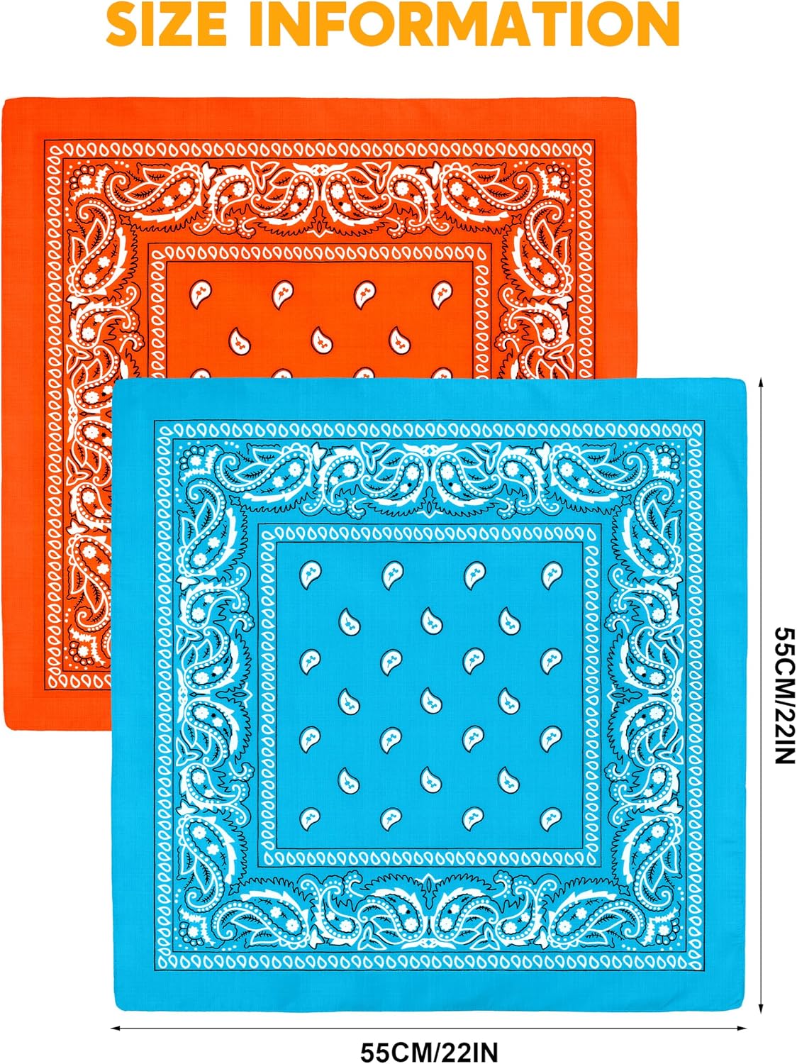 URATOT 16 Pieces Paisley Bandanas Cowboy Bandana Handkerchiefs Paisley Print Head Wrap Scarf, Assorted 16 Colors