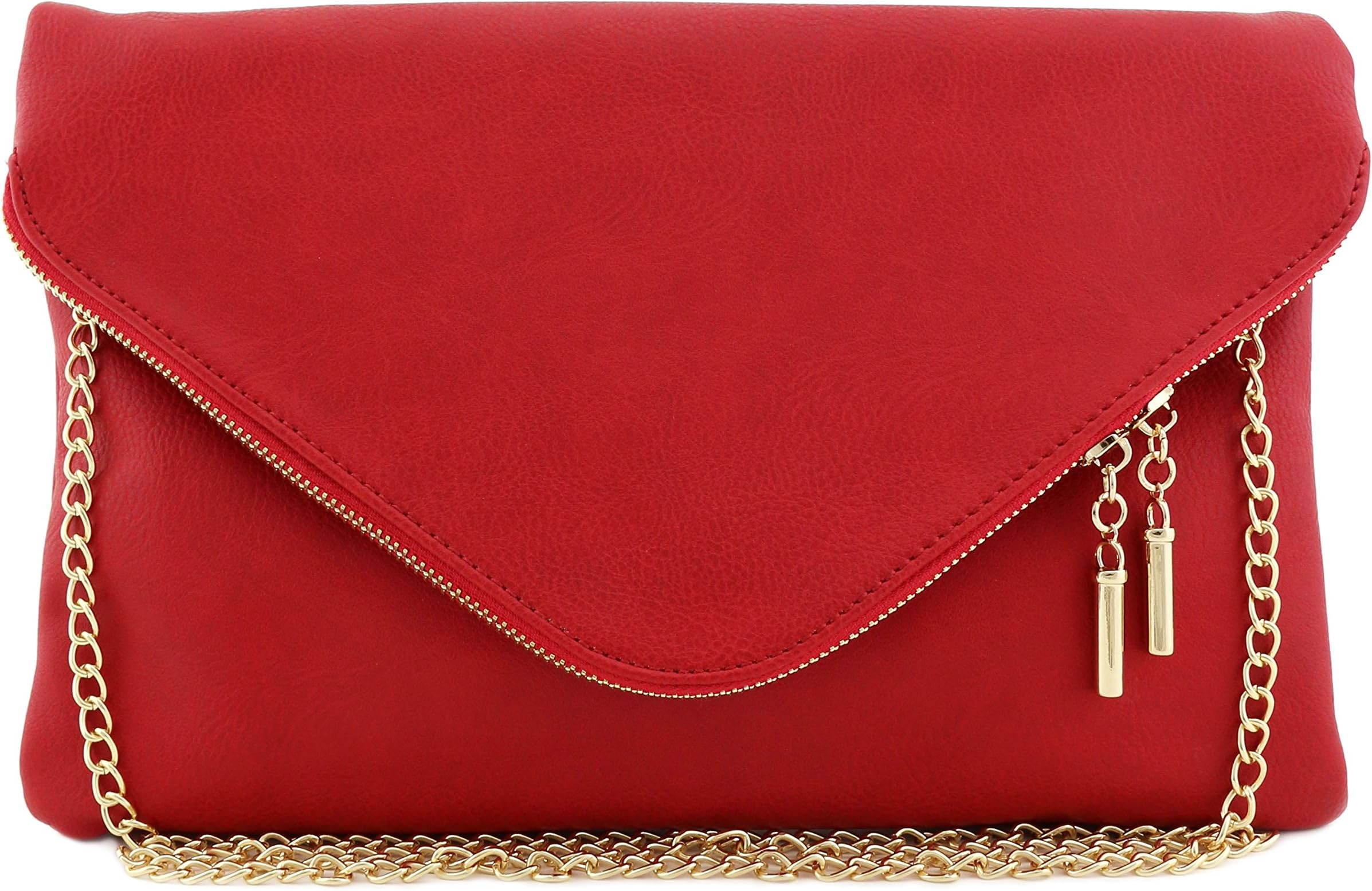 Large Envelope Clutch Bag with Chain Strap