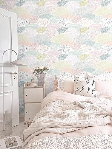 Miniatura 22 de Papel tapiz autoadhesivo removible para decoración de habitación, papel de contacto con puntos/líneas, 17.3 x 118 pulgadas, papel tapiz autoadhesivo