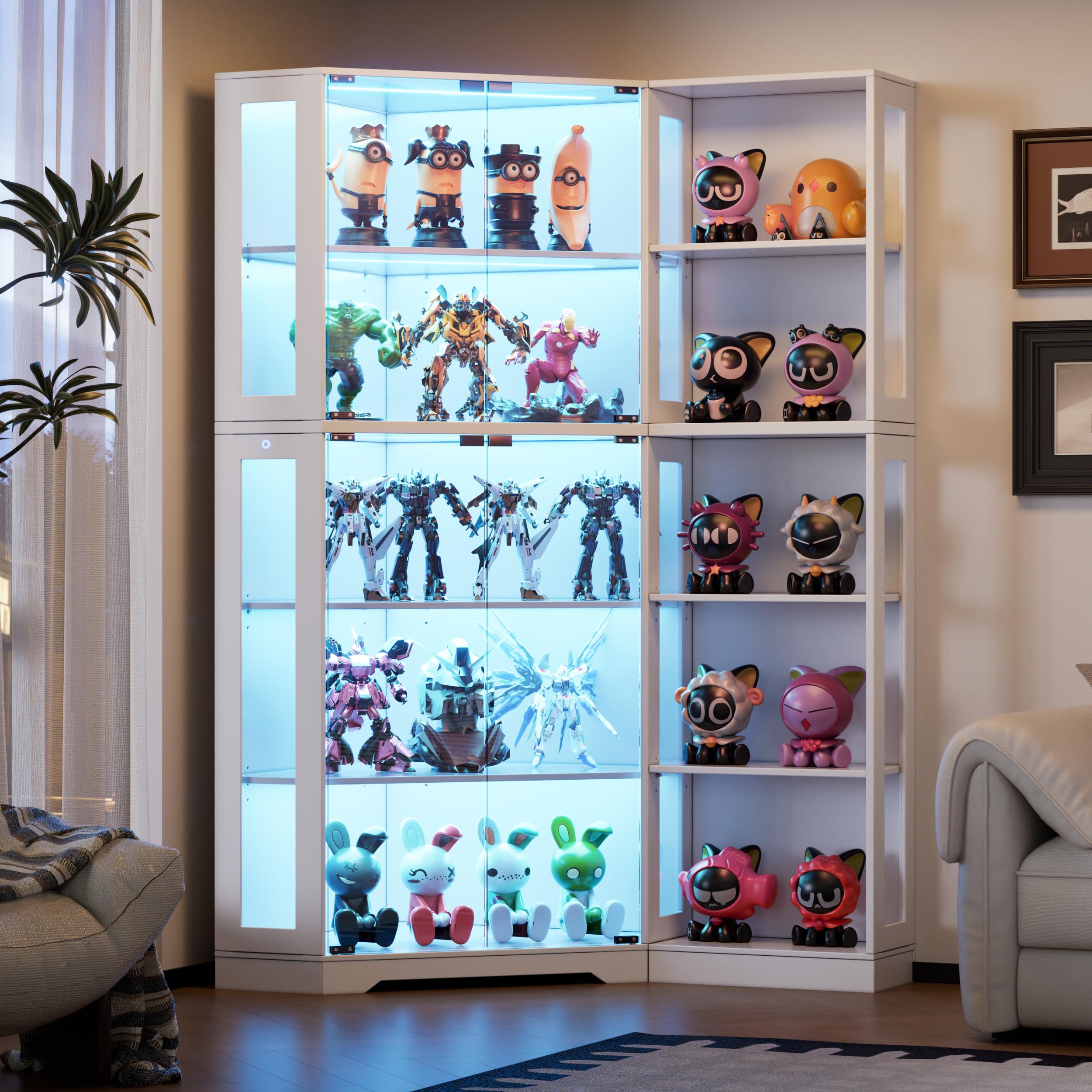 ホワイトストーブ クリスタルデジタルディスプレイ Amazon.com: PAKASEPT Corner Display Curio Cabinet with Glass Doors