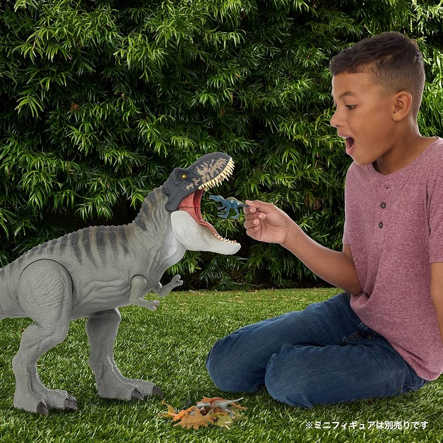小型フィギュアを食べる！ジュラシック・ワールド スーパービッグ! T-レックス Amazon.co.jp: マテル ジュラシックワールド(JURASSIC WORLD