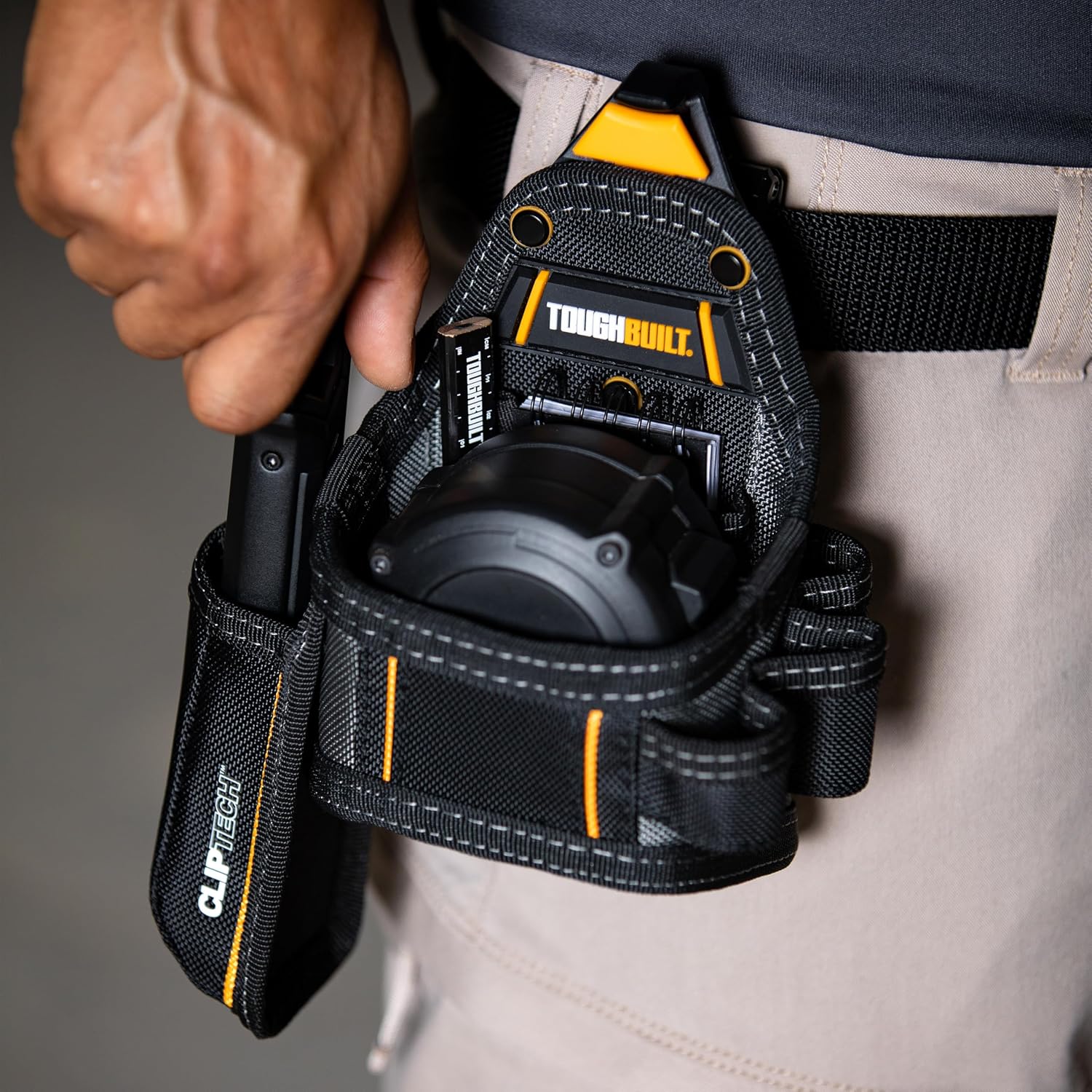 ToughBuilt ClipTech Series - Utility Pouch, Heavy-Duty Tool Pouch with Multiple Pockets, Secure Attachment & Storage for Jobsite Use