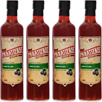 Kit 4 Licores de Jabuticaba Paratiense 500 ml Creme Fino Nacional Tradicional Coquetéis Exóticos Sobremesas Lembrancinha Presente Natal