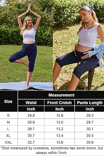 Miniatura 6 de Ekouaer Maternity Shorts for Women Maternity Capris Yoga Pregnancy Short Pants Soft Joggers Lounge Bottoms S-XXL