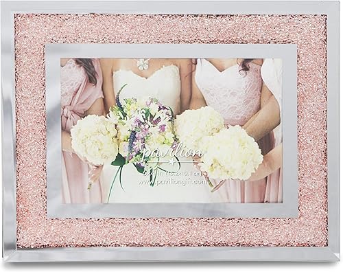 Pavilion Gift Company Glorious Occasions, marco de fotos de cristal rosa para damas de honor, 6 x 4 pulgadas, color melocotón