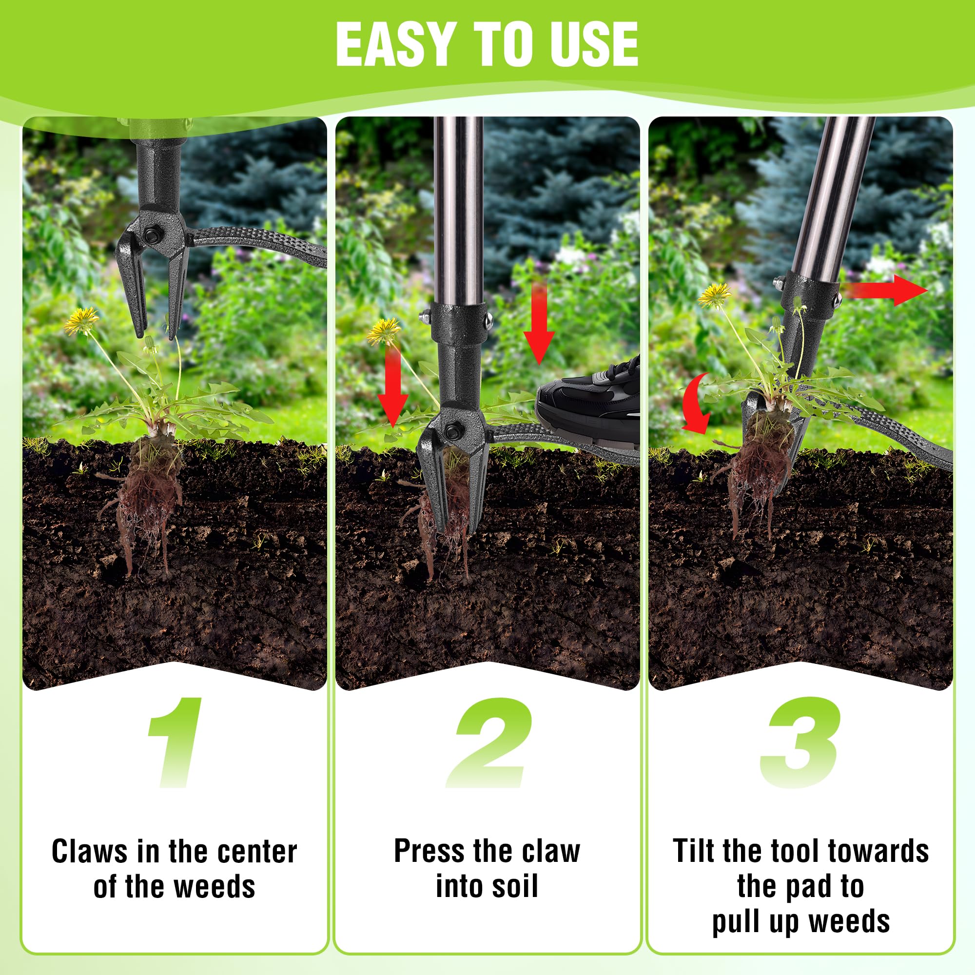 WORKPRO Weed Puller - Effortless Weed Removal -3