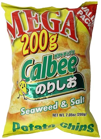 Calbee Seaweed and Salt Potato Chips, 7.05 Ounce
