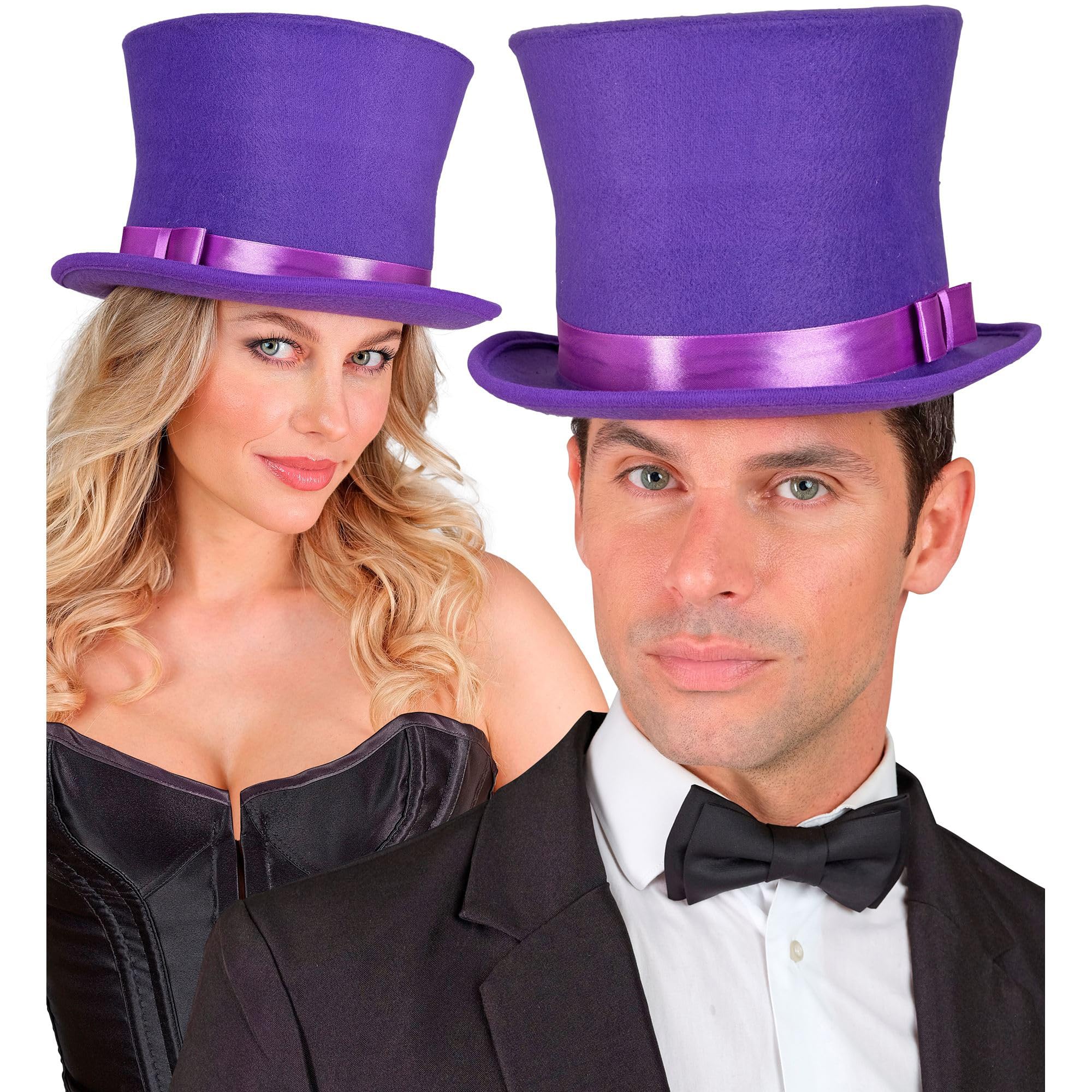 W WIDMANN MILANO Party Fashion - Zylinder 20er Jahre Gatsby Stil mit Hutband und Schleife für Karneval oder Theater