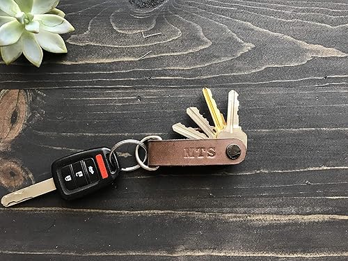 Miniatura 5 de Compact Leather Key Holder, Switch Blade Style, Holds Up to 6 Keys, Full Grain Leather, Minimalistic Design