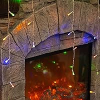 Vista 4 de Dazzle Bright 360 luces LED de Navidad, 29.5 pies, 8 modos de luces de cortina con 60 gotas, cadena de luces de Navidad conectables para decoración