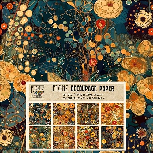 Miniatura 5 de Decoupage - Paquete de papel (24 hojas de 6 x 6 pulgadas) Fantastic Nightlights # Papel de patrón de estilo vintage para decoupage, manualidades y