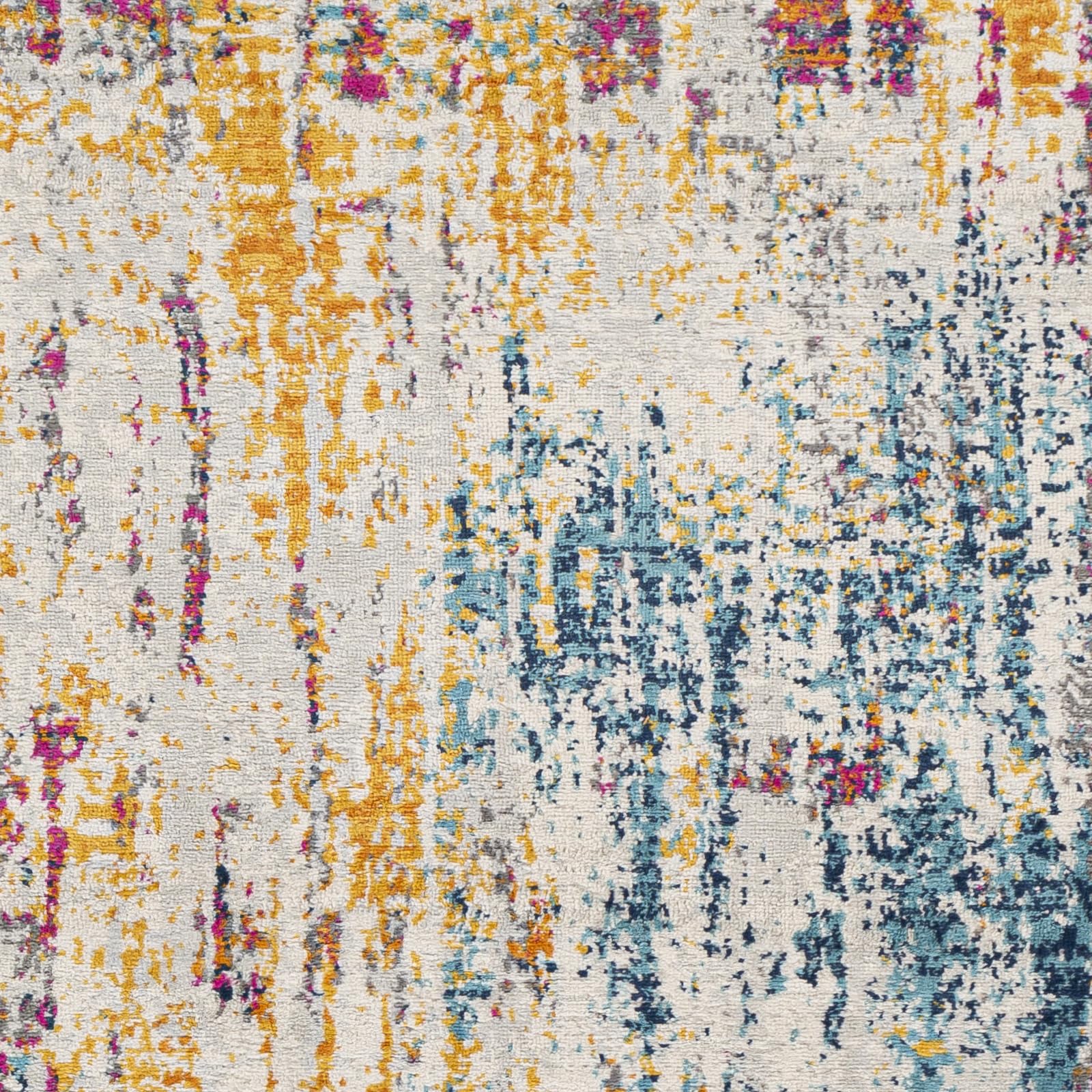 Livabliss Annaba Tappeto Astratto | Beige, Fucsia, Senape, Blu | 160x215cm | Soggiorno & Sala da Pranzo | Effetto Marmo Moderno Pelo Medio Morbido