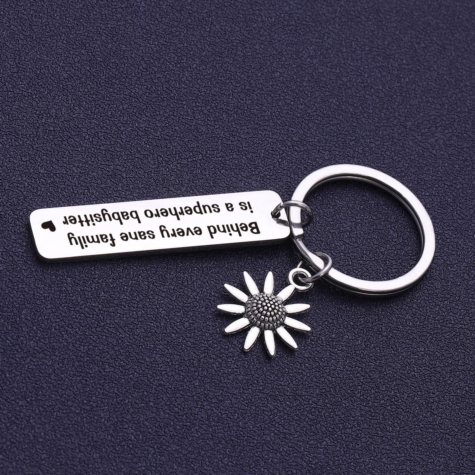 RSZOTW Babysitter Keychain Caregiver Gifts For Women, Mothers Day Jewelry For Nanny Gifts, Daycare Appreciation Keyring For Daycare Provide Jewelry