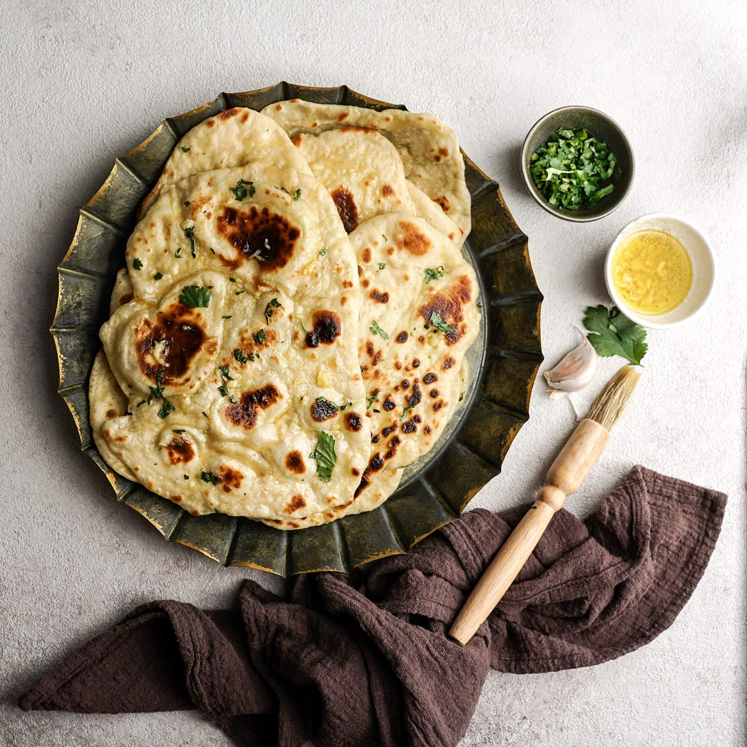 Mestemacher - 5er Set "Original" INDIAN Naan Brot Klassisch Weizen in 240 g Packung (4 Stück) - Indisches Fladenbrot Naanbrot ideal als Beilage oder Snack