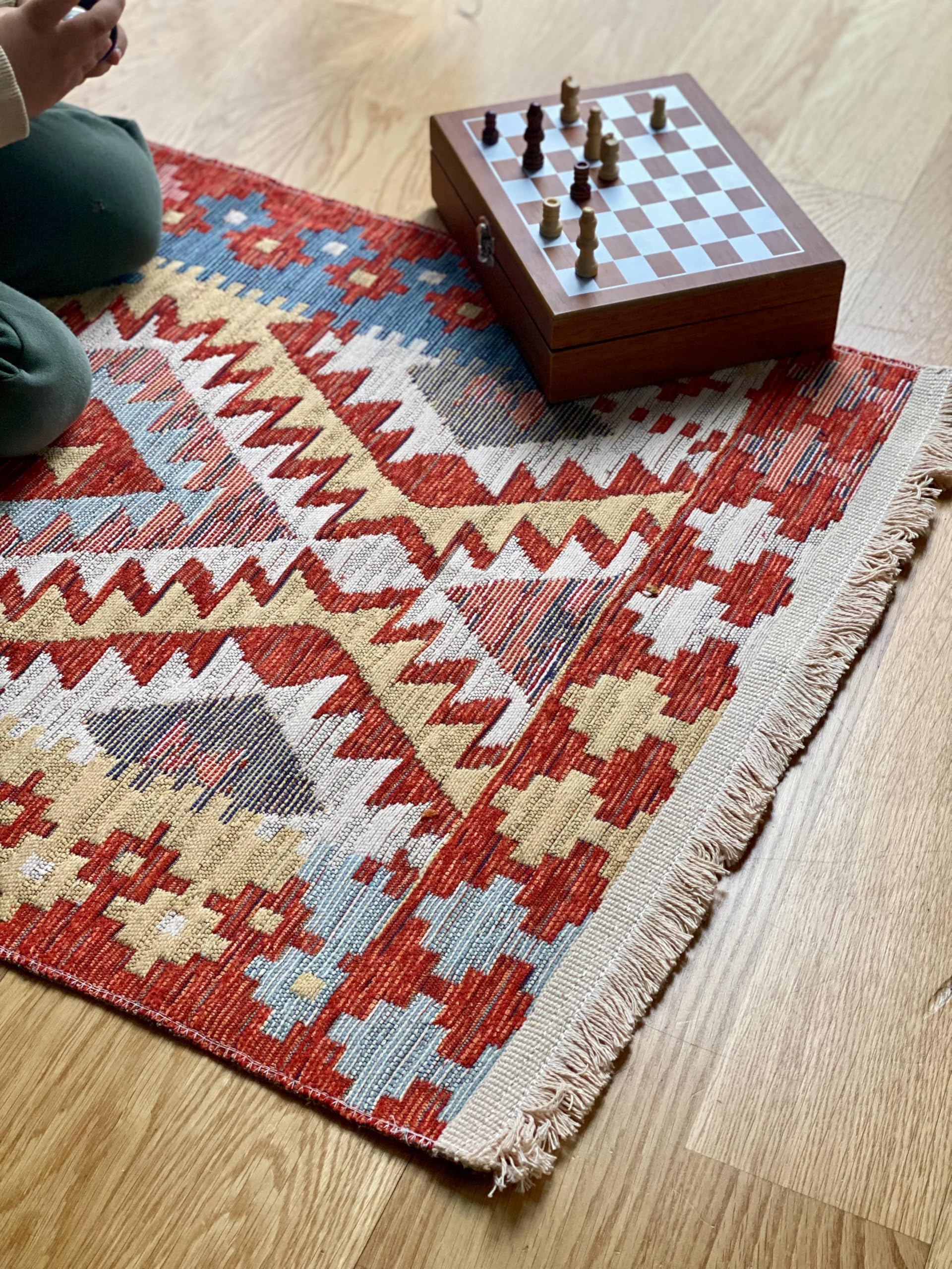Modern Kilim Series Area Rug - Reversible Rag Rug - View #9