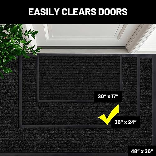 Miniatura 4 de Sierra Concepts Paquete de 2 tapetes grandes para puerta delantera, 36 x 24 pulgadas, tapetes de bienvenida para interiores y exteriores