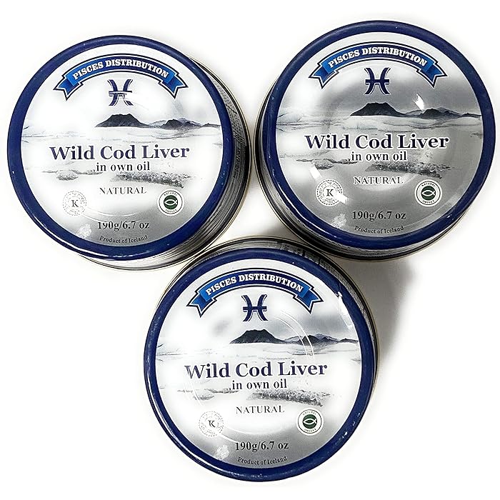 Buy Wild Cod Liver Canned From North Atlantic Ocean 6.7 oz pack of 3