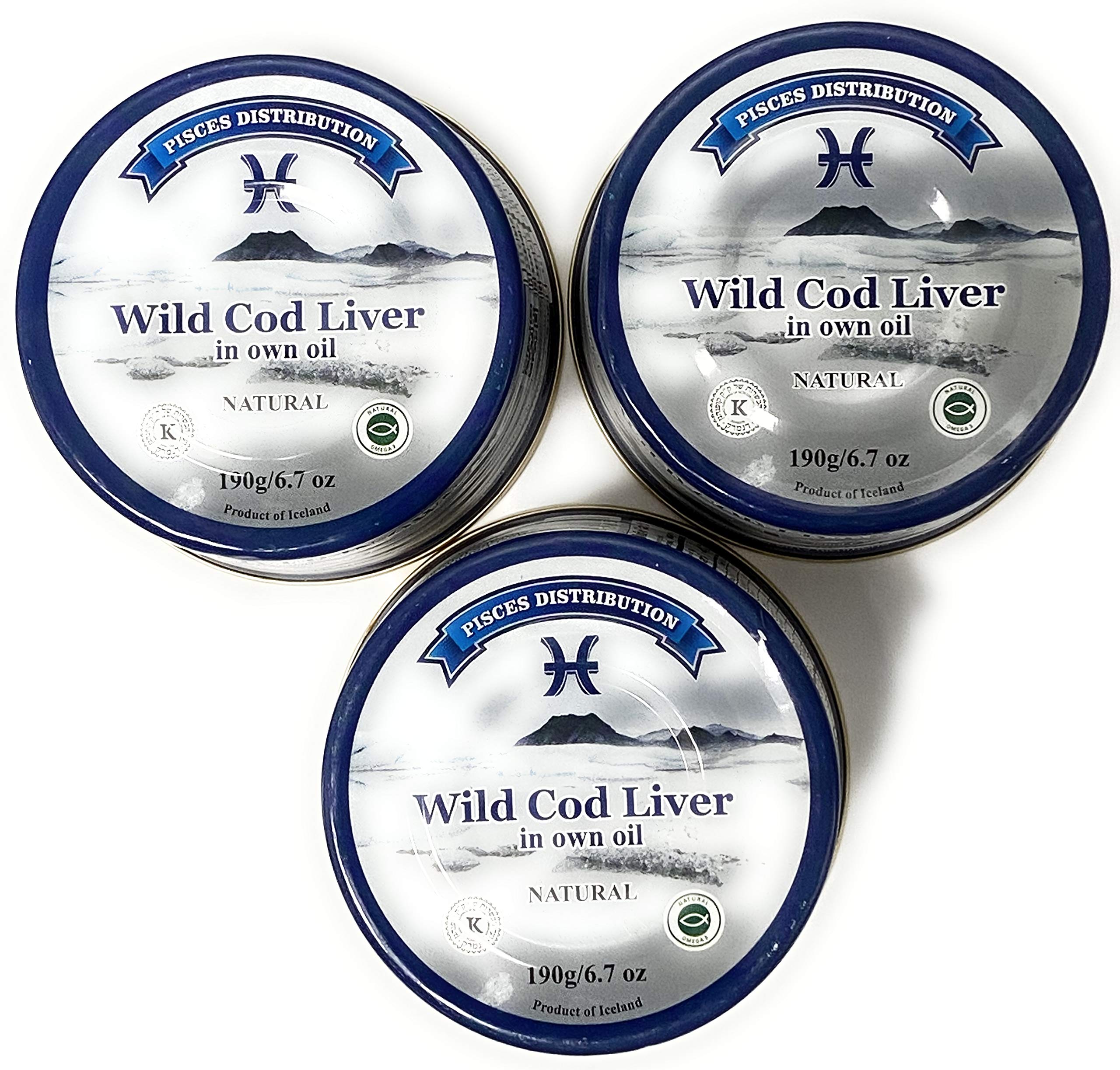 Buy Wild Cod Liver Canned From North Atlantic Ocean 6.7 oz pack of 3